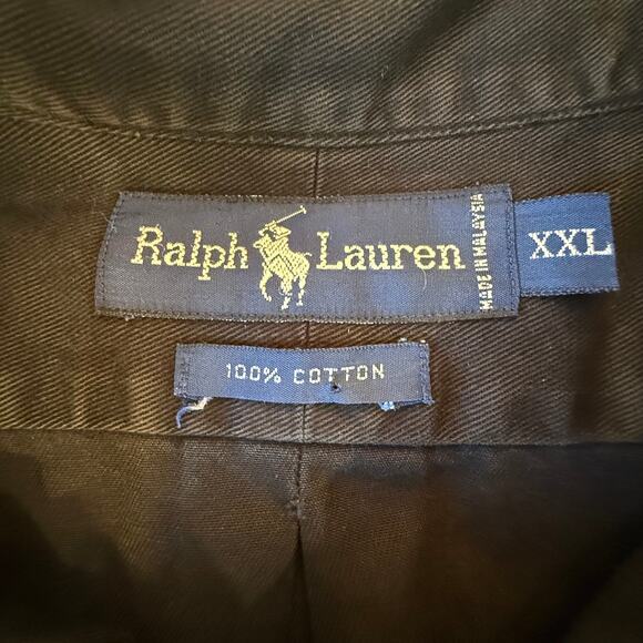 Polo Ralph Lauren XXL Button Down Shirt Brown Cotton Classic Casual Prep - Picture 2 of 7